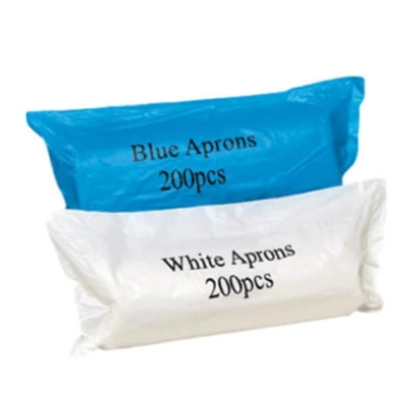 Disposable Polythene Aprons On A Roll 200 Pack (BLUE)